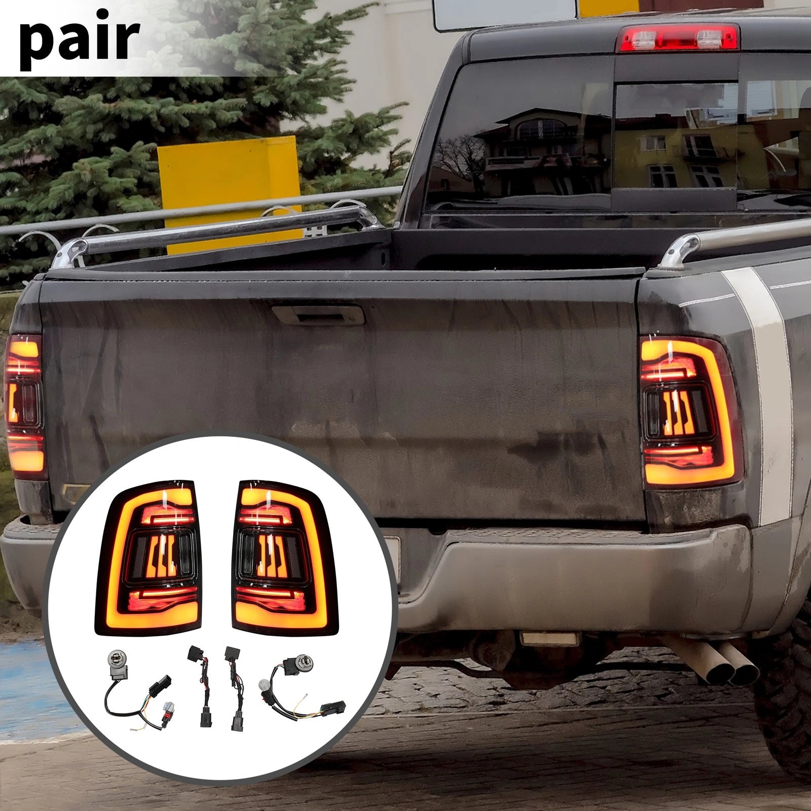 OLED Tail Lights Assembly Pair Replacement for Ram 1500 2500 3500 (2009–2018)