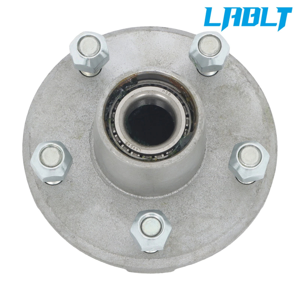 Set of 4 Galvanized Trailer Hub Bearing Kit 5 Lug for 2000lb Spindle