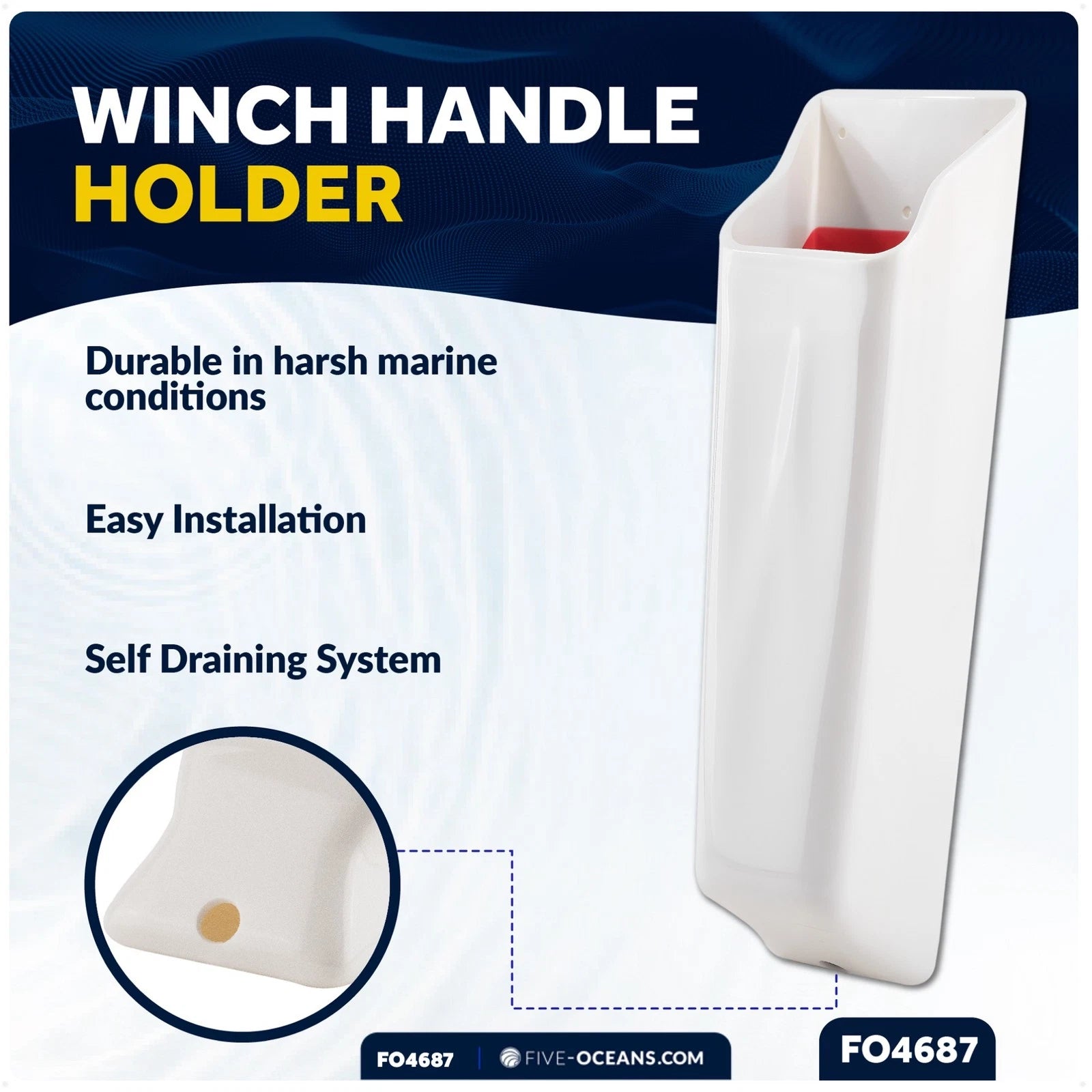 Winch Handle Holder for Five Oceans (9-1/2", FO4687)