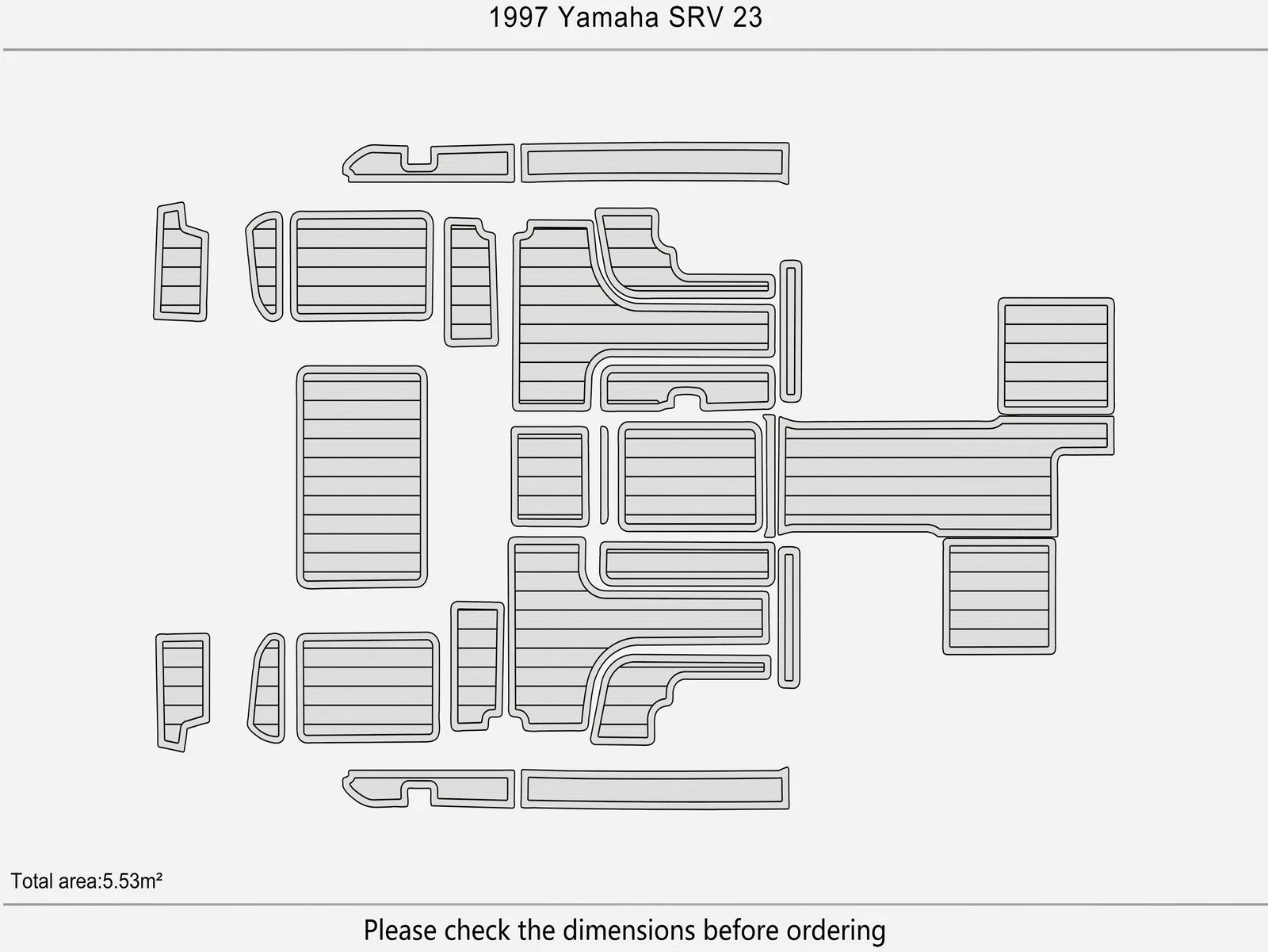 EVA Foam Pads for Yamaha SRV 23 (1997) Swim Platform Cockpit Flooring Mat