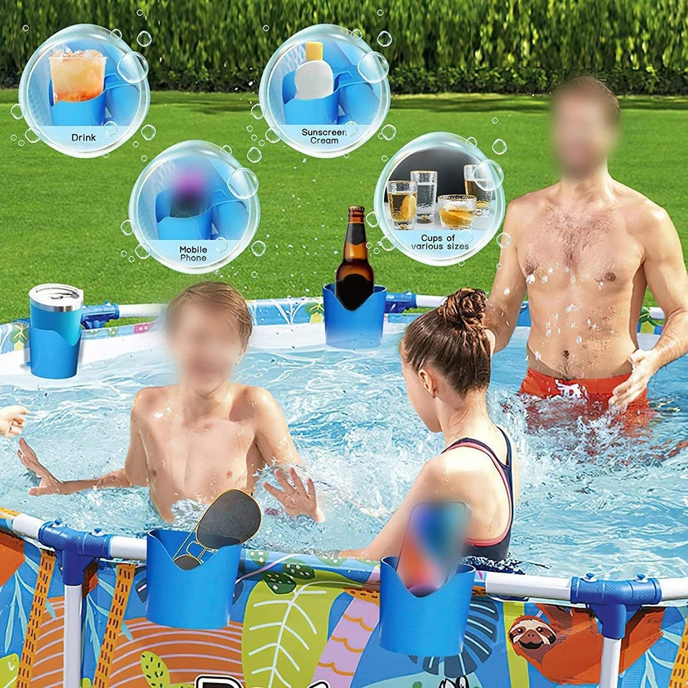 Set of 6 Compact Pool Cup Holders for Above Ground Pools