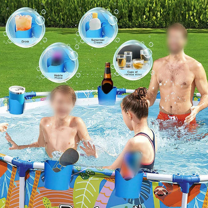 Set of 6 Compact Pool Cup Holders for Above Ground Pools