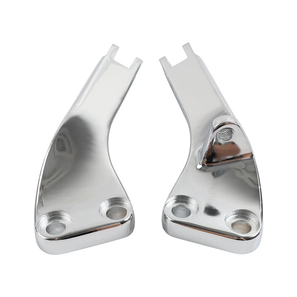 Chrome Passenger Foot Peg Mount Brackets for Harley Dyna (2006–2017)