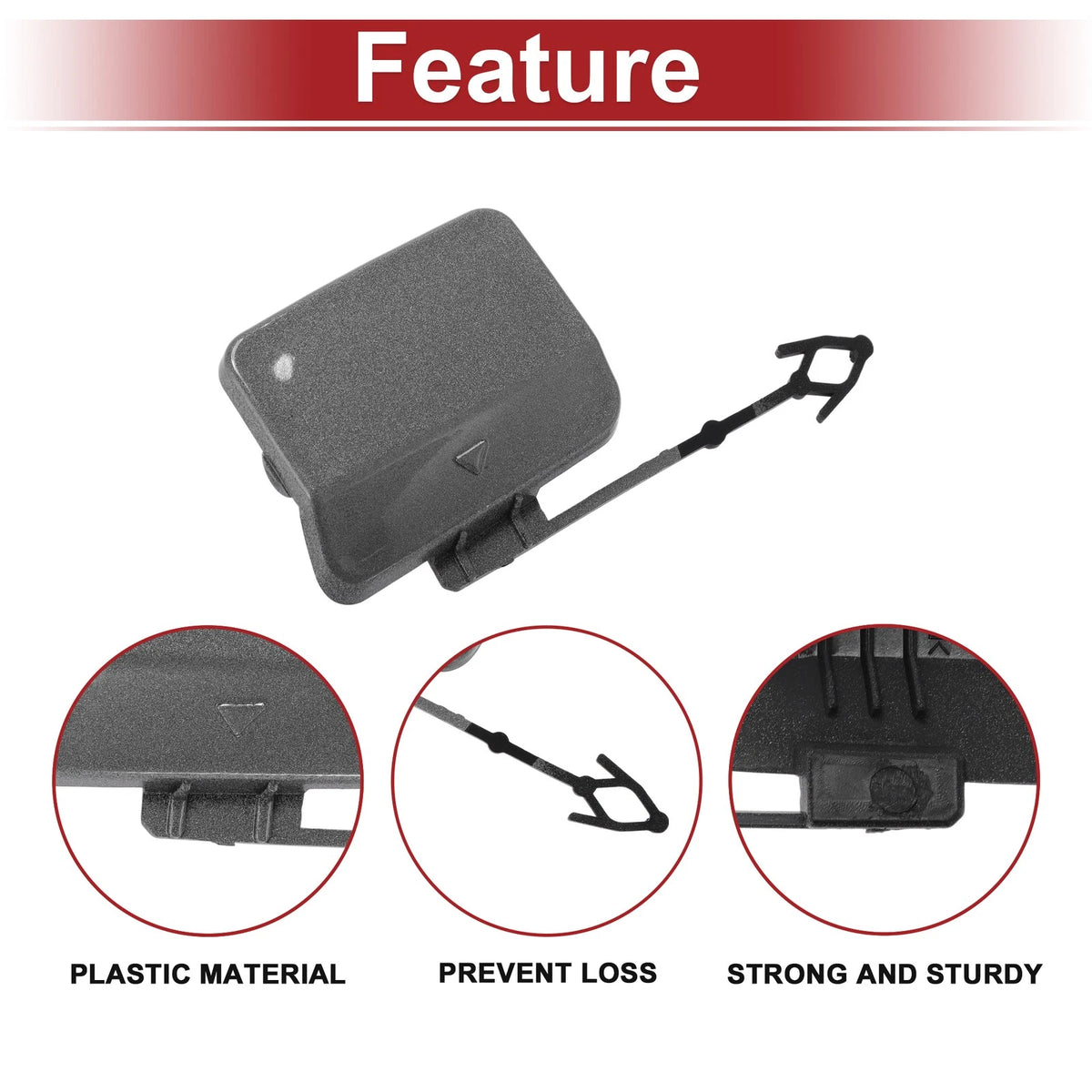 Tow Hook Cover Cap for BMW X5 E70 (2011–2013) No. 51127271815 Gray