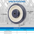 16Pcs 5" Polyurethane Shopping Cart Replacement Wheel 5/16" Bore