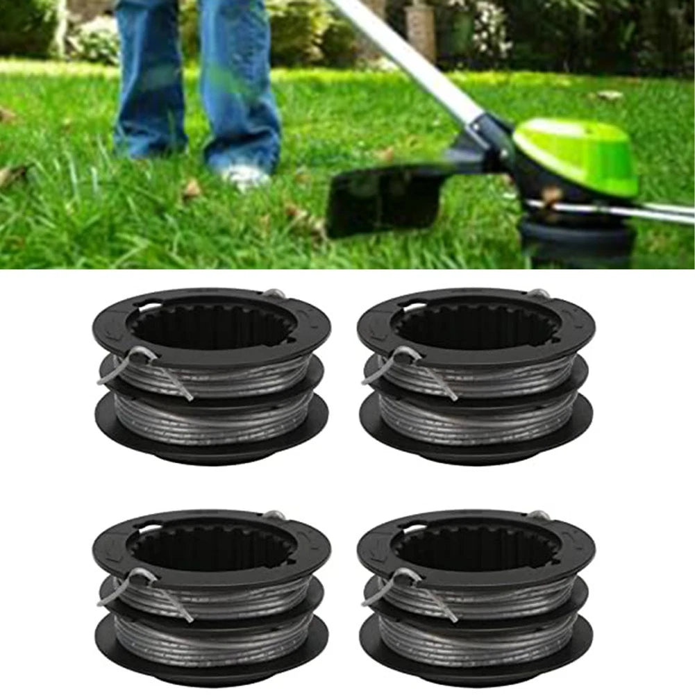 Set of 4 String Trimmer Spools 17ft for Greenworks, Snapper