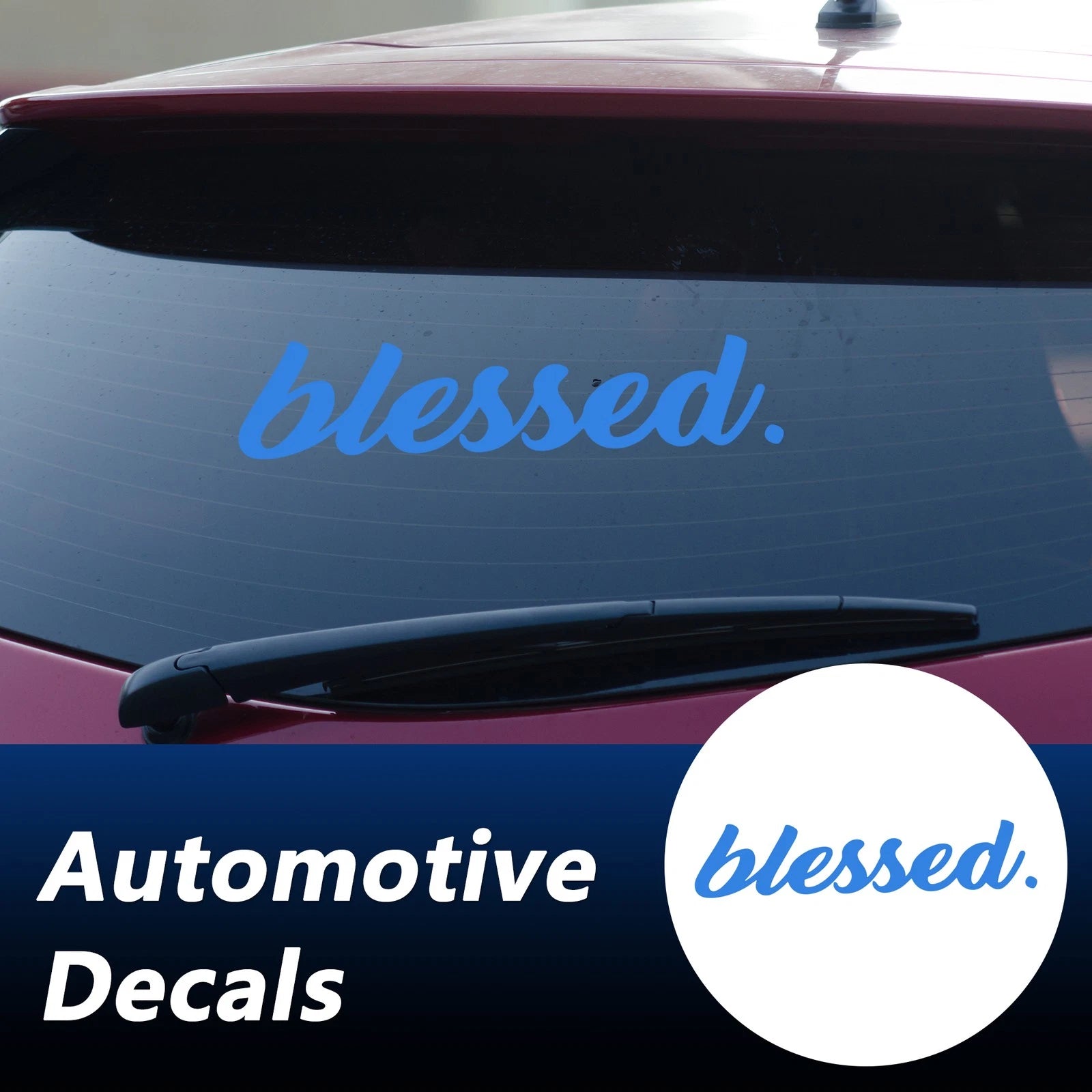 Reflective Bumper Decal for - Blue, Personalized