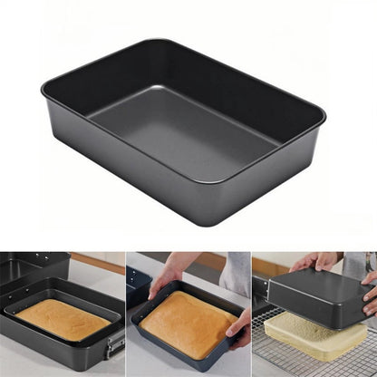 Deep Black Carbon Steel Baking Pan for Brownies Cakes Casseroles (26x19x6cm)