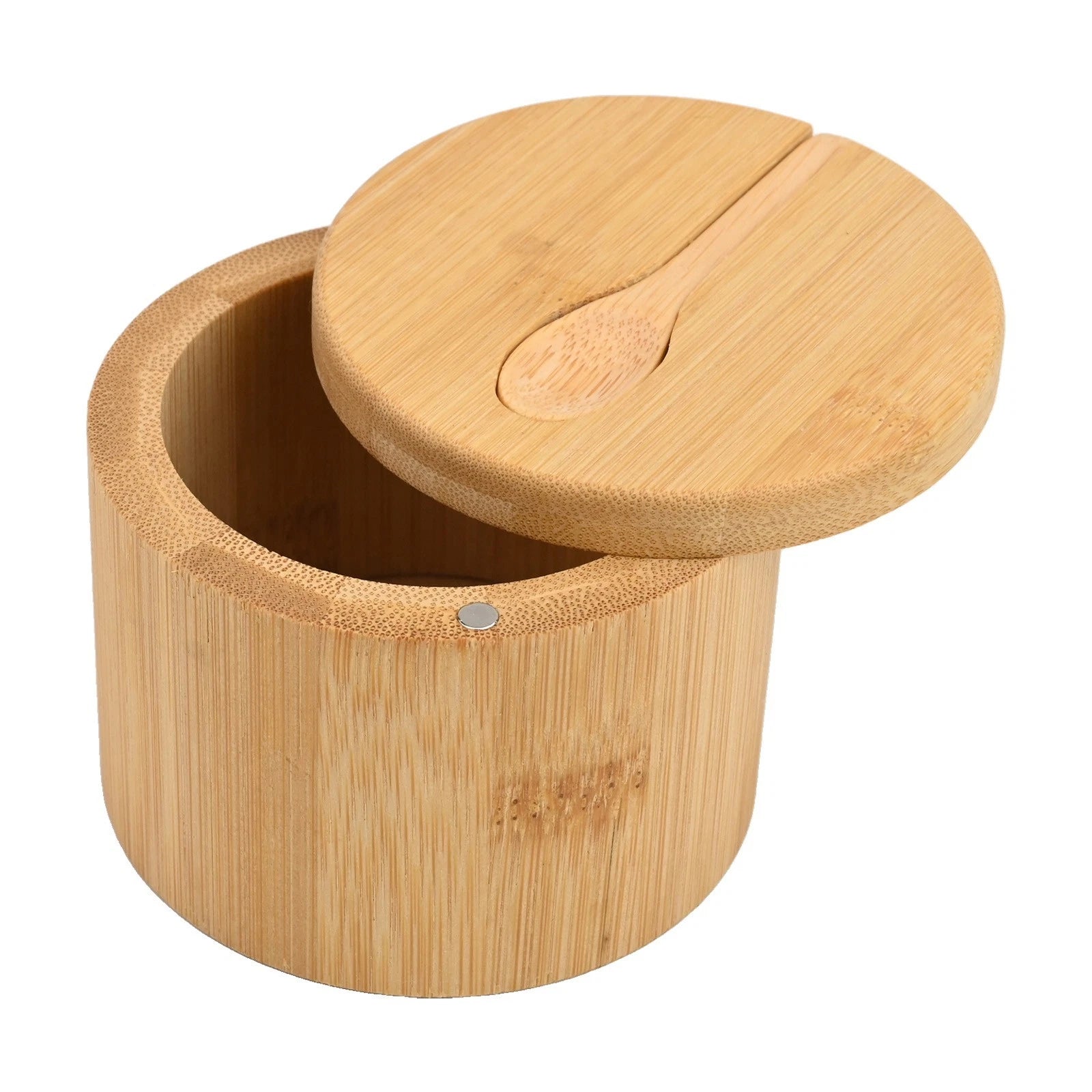 Salt Cellar with Magnetic Lid and Scoop Tool for Kitchen Use