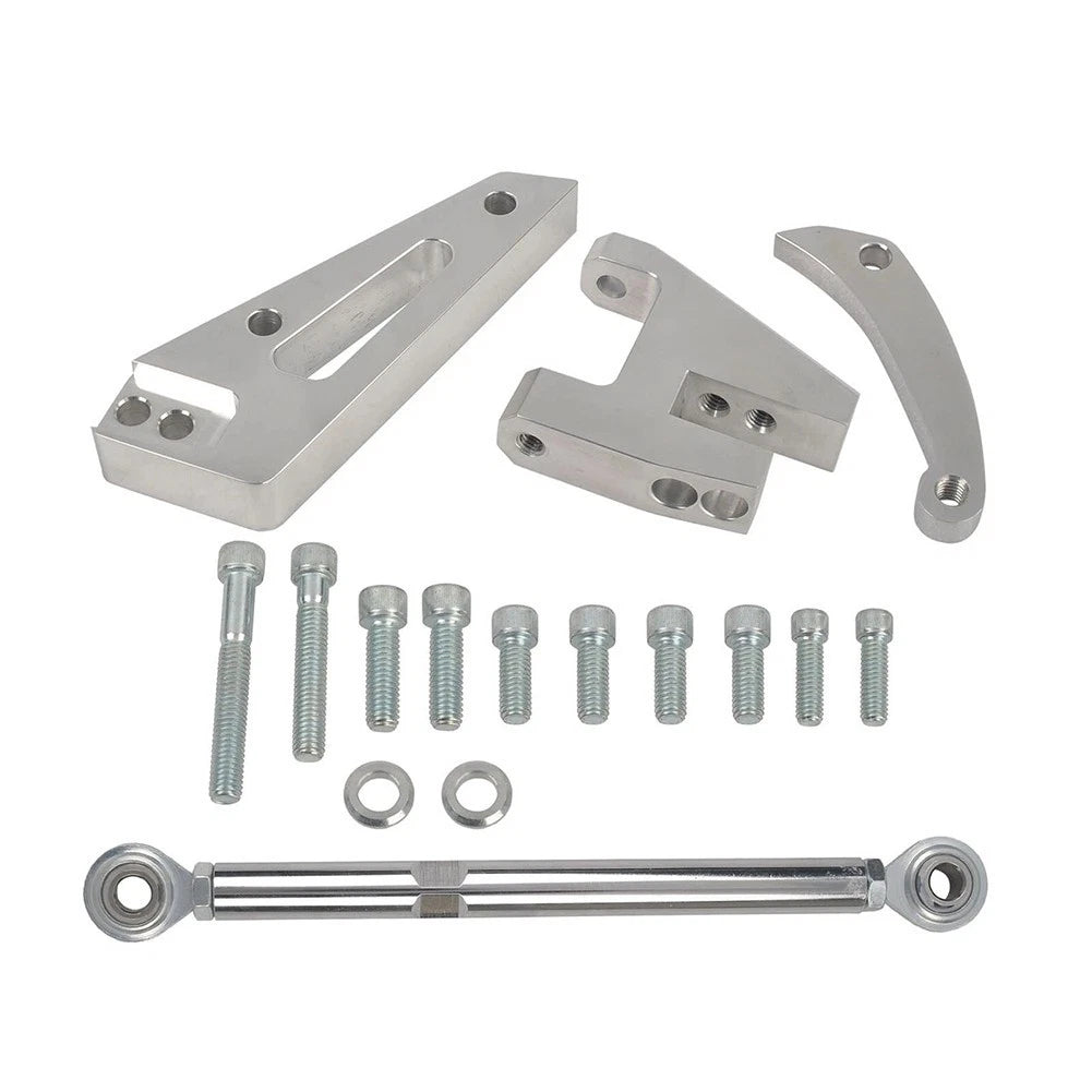 Polished Billet Alternator Bracket Kit for Chevy Small Block For SBC 350 SWP