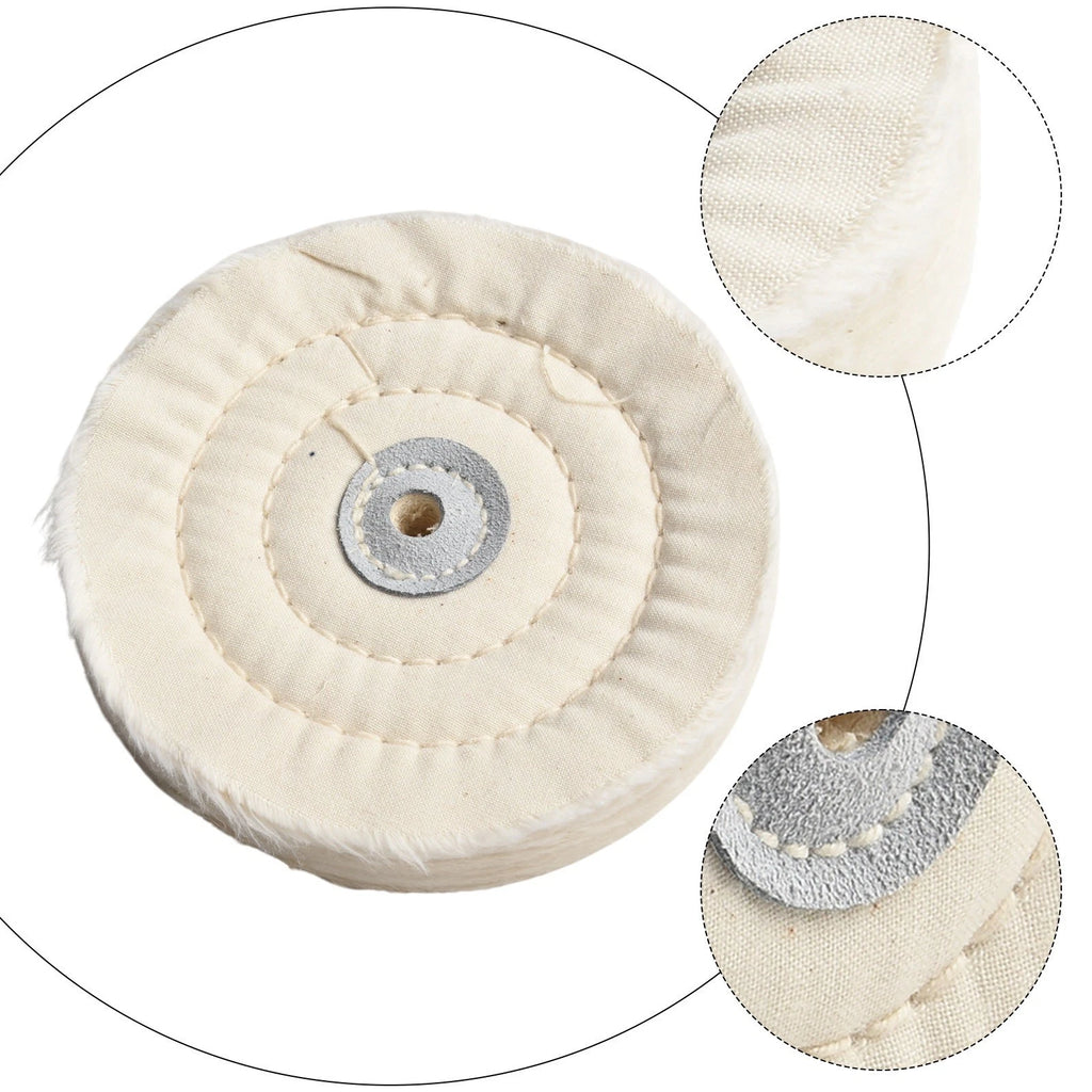 Cotton Buff Wheel 5" for Grinder (125mm Outer Dia, 10mm Inner Hole)
