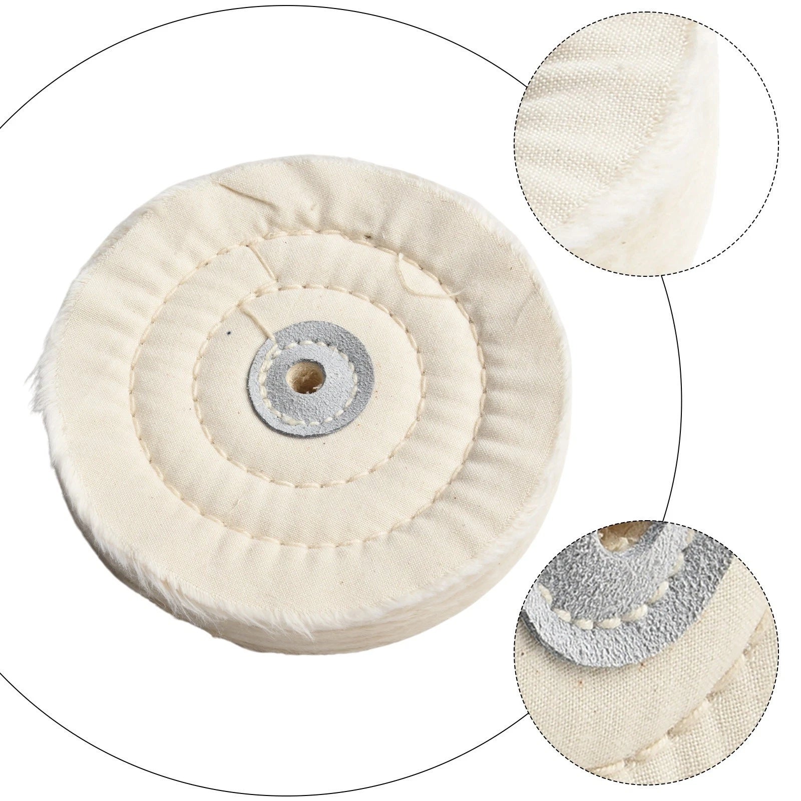 Cotton Buff Wheel 5" for Grinder (125mm Outer Dia, 10mm Inner Hole)