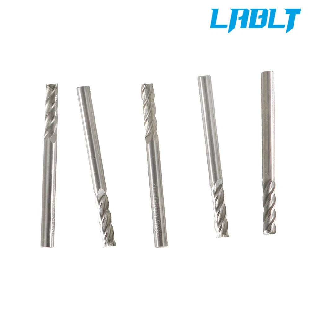5-Pack 4 Flute Carbide End Mill 1/8" Shank for