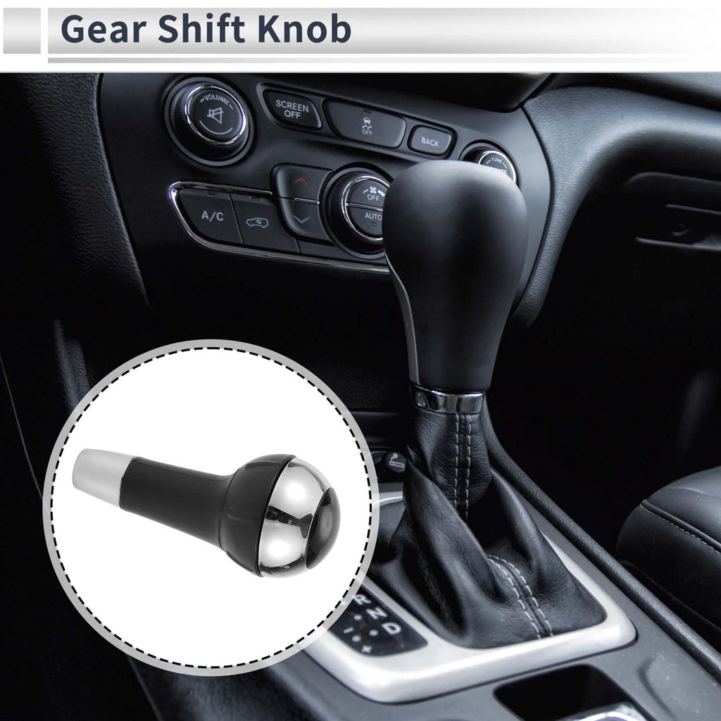 Automatic Shift Knob for FIAT 500 (2012–2017) Plastic Black Chrome Silver Tone