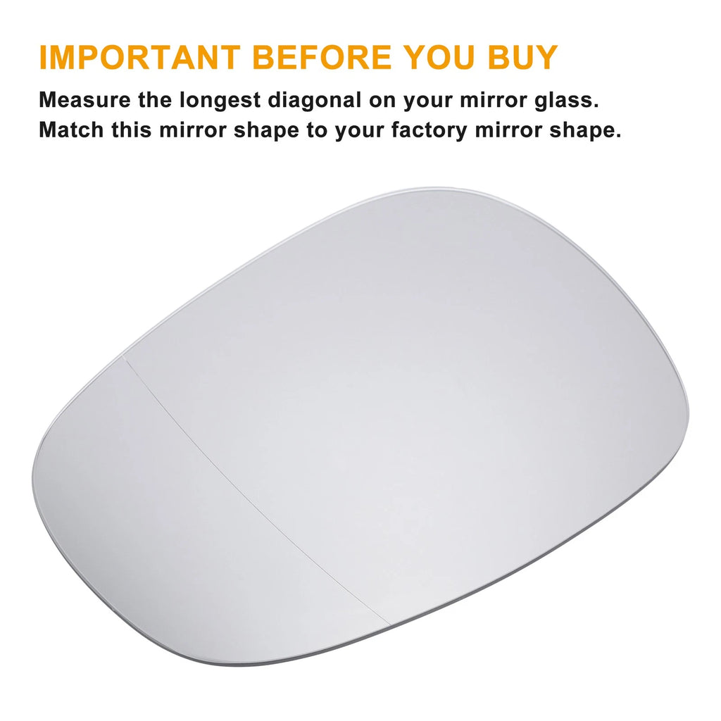 Left Side Mirror Glass with Back Heated Replacement for BMW E90 (2005–2013)