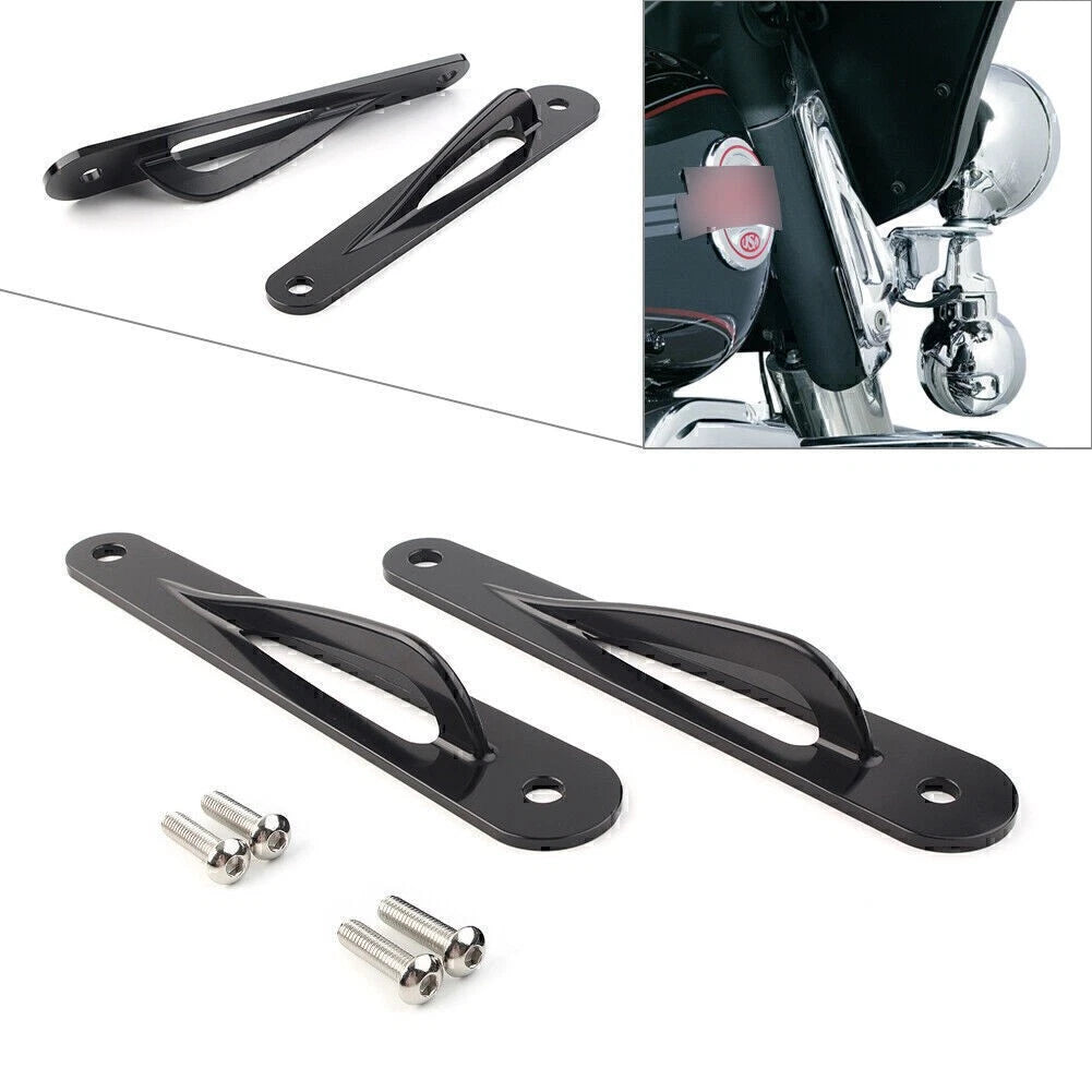 Black Custom Tie-Down Brackets Teardrop for Harley Touring Ultra Limited FLHTK