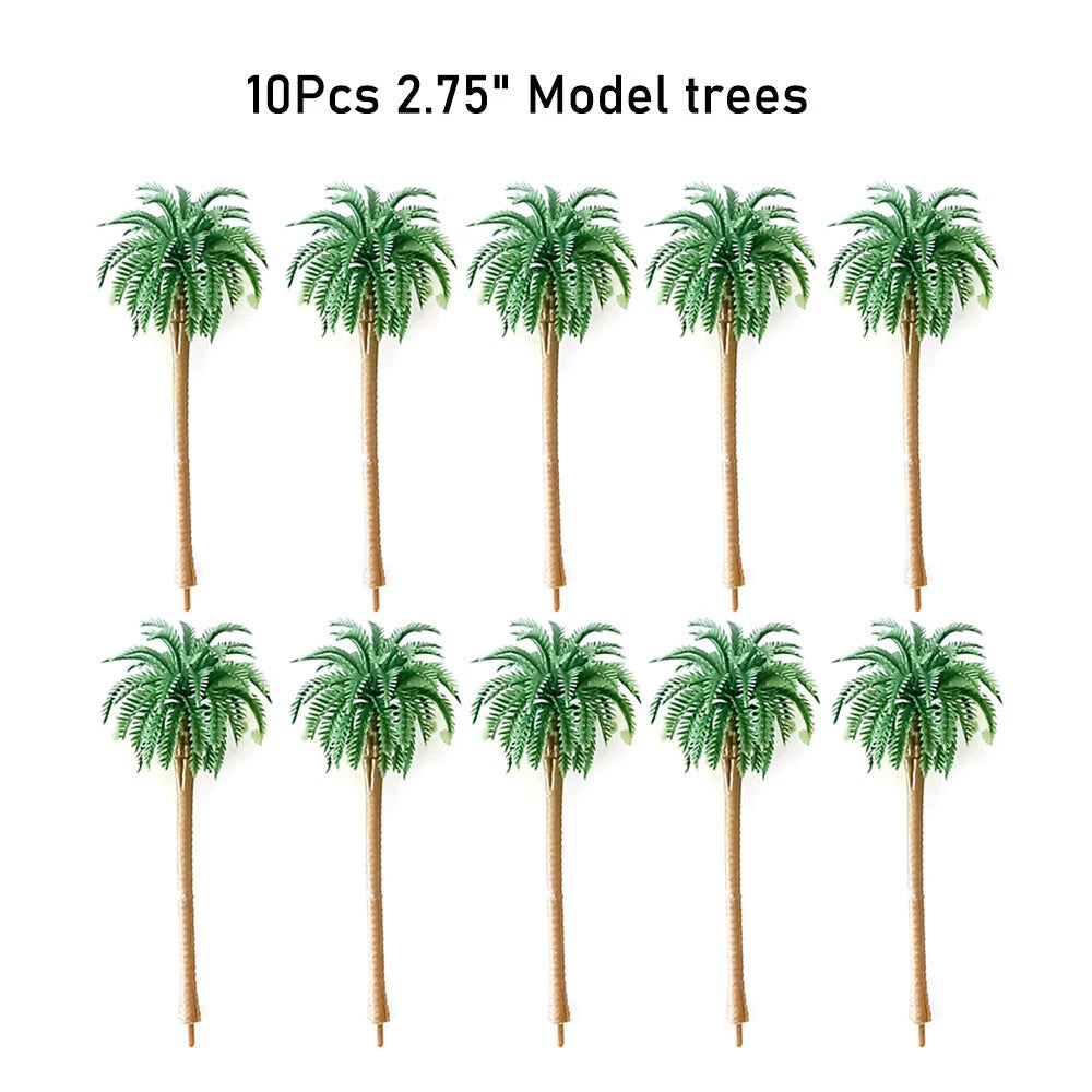 10pcs 2.75" Coconut Palm Trees for Garden Park Landscape Decor