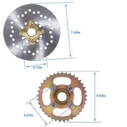 1.2" x 32" Live Rear Axle Kit for Go Kart ATV (Without Brake Cable & Chain)
