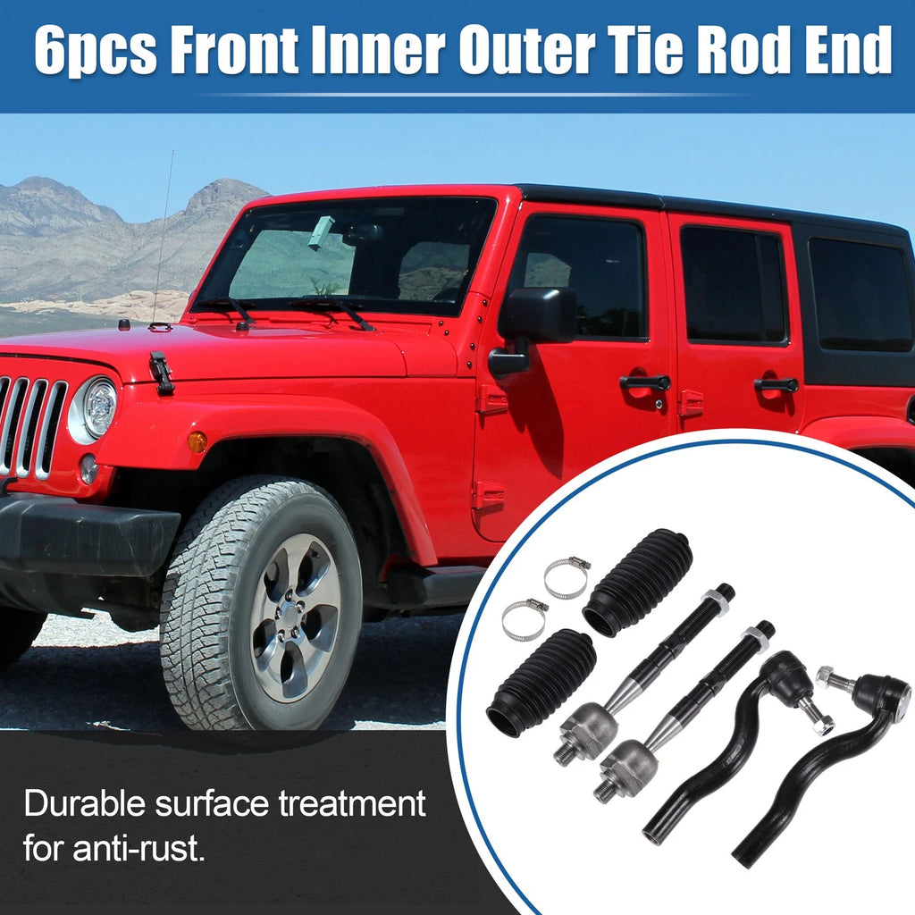 6pcs Front Inner Outer Tie Rod End Link for Dodge Durango (2011–2015)