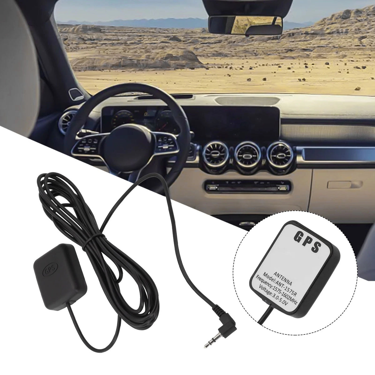 GPS Signal Enhancer Module for Car Dash Cam (3V, 5V) - ABS Black 280 300cm