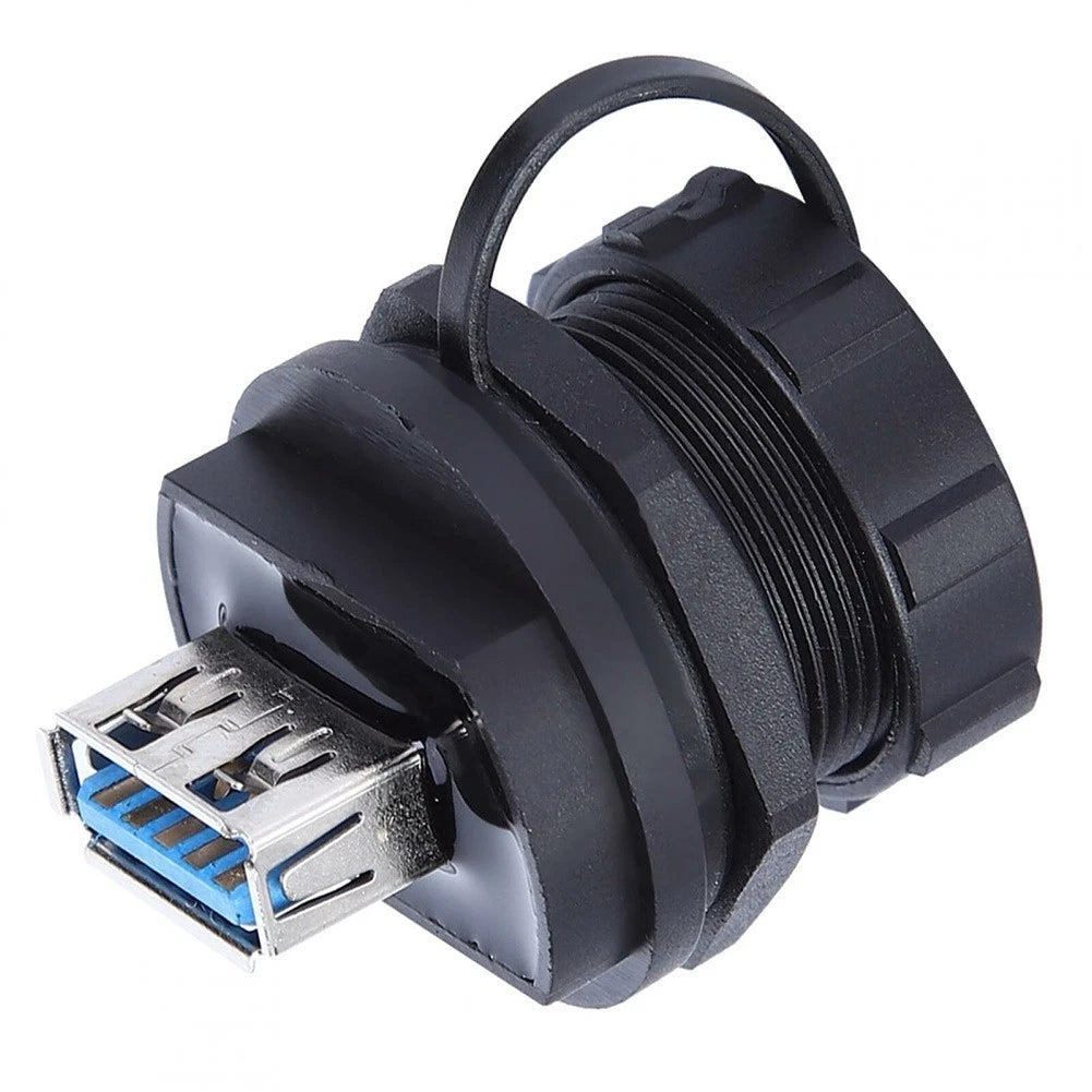 USB 3.0 Type A Female Socket Panel Mount Adapter Connector with Cap
