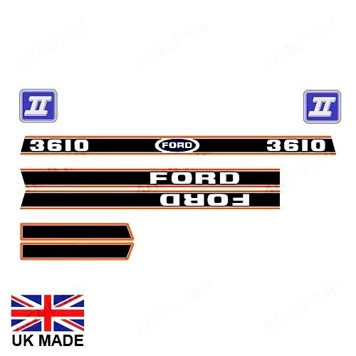 Bonnet Decal Set for Ford 3610 Force II Tractors