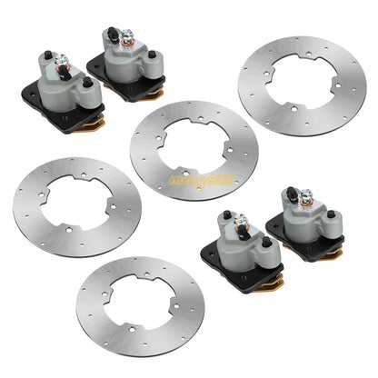Front Rear Brake Calipers & Disc Rotors for Arctic Cat Wildcat X 1000 / Trail 700 (2013–2020)