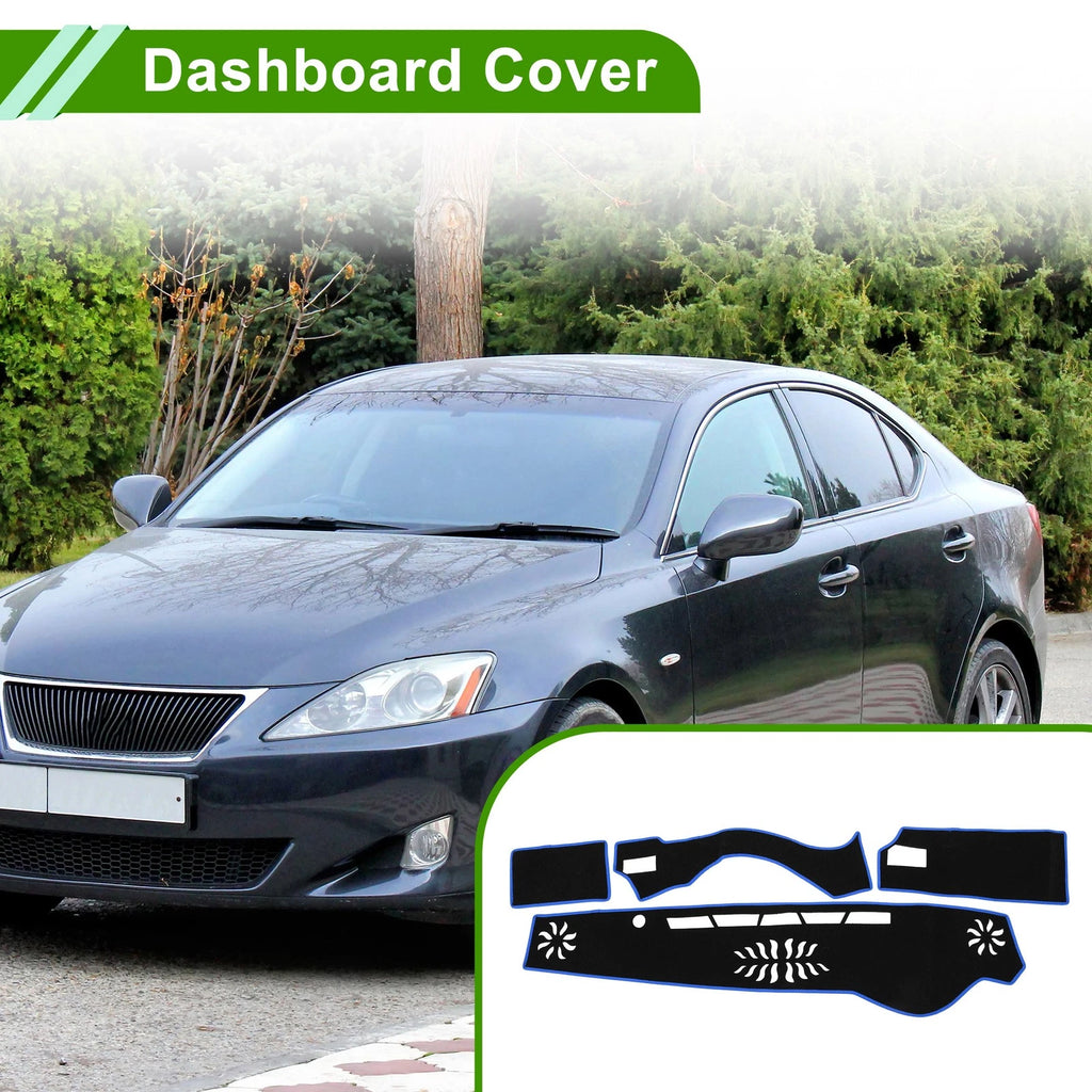 Dashboard Cover for Lexus IS 2013–2023 Black Blue 1 Piece