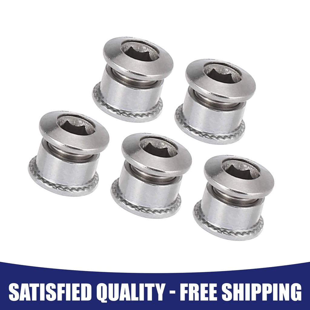 Chainring Nuts Steel Bicycle Chain Ring Bolts Universal Set for 5pcs (—)