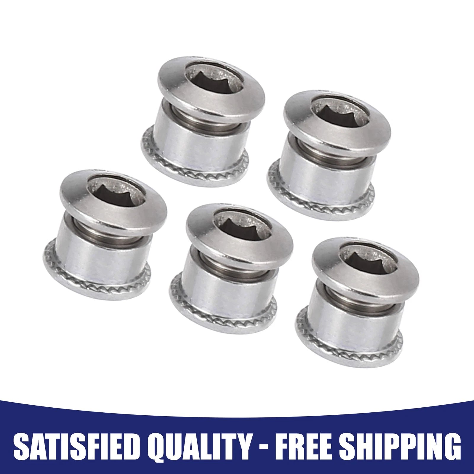 Chainring Nuts Steel Bicycle Chain Ring Bolts Universal Set for 5pcs (—)