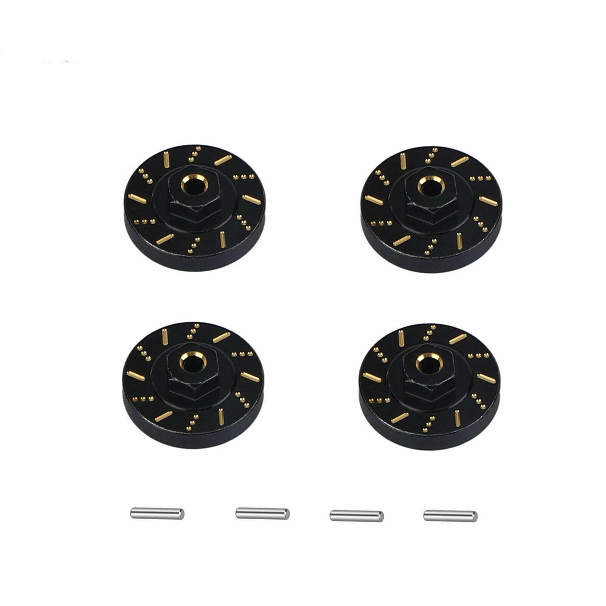 4Pack Brass Wheel Hex Adapter for Axial SCX24 90081 (2020–2023)