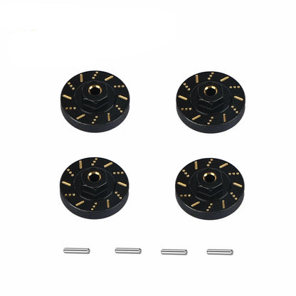 4Pack Brass Wheel Hex Adapter for Axial SCX24 90081 (2020–2023)