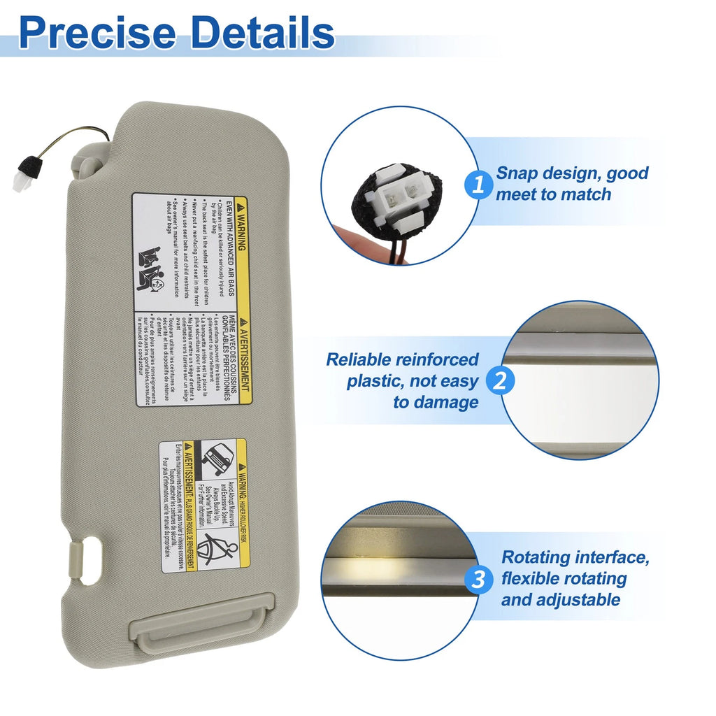 Left Side Sun Visor for Nissan Murano (2009–2014) Replace No. 96401-1AA1B Beige