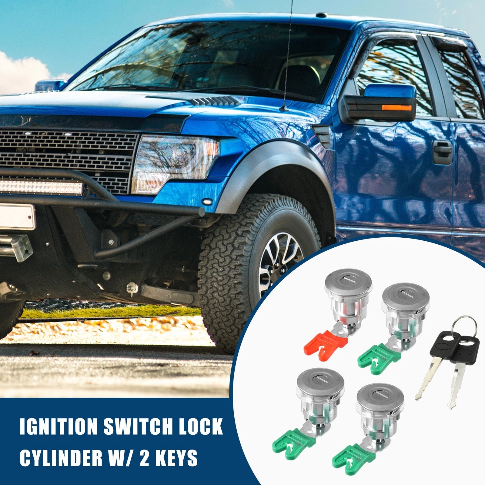 Door Lock Cylinder Lock Set with Keys for Ford Econoline E150 E250 (1997–2018)