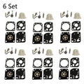 Set of 6 Carburetor Repair Kits for Zama RB-115 C1U-W18 C1U-W18A C1U-W24