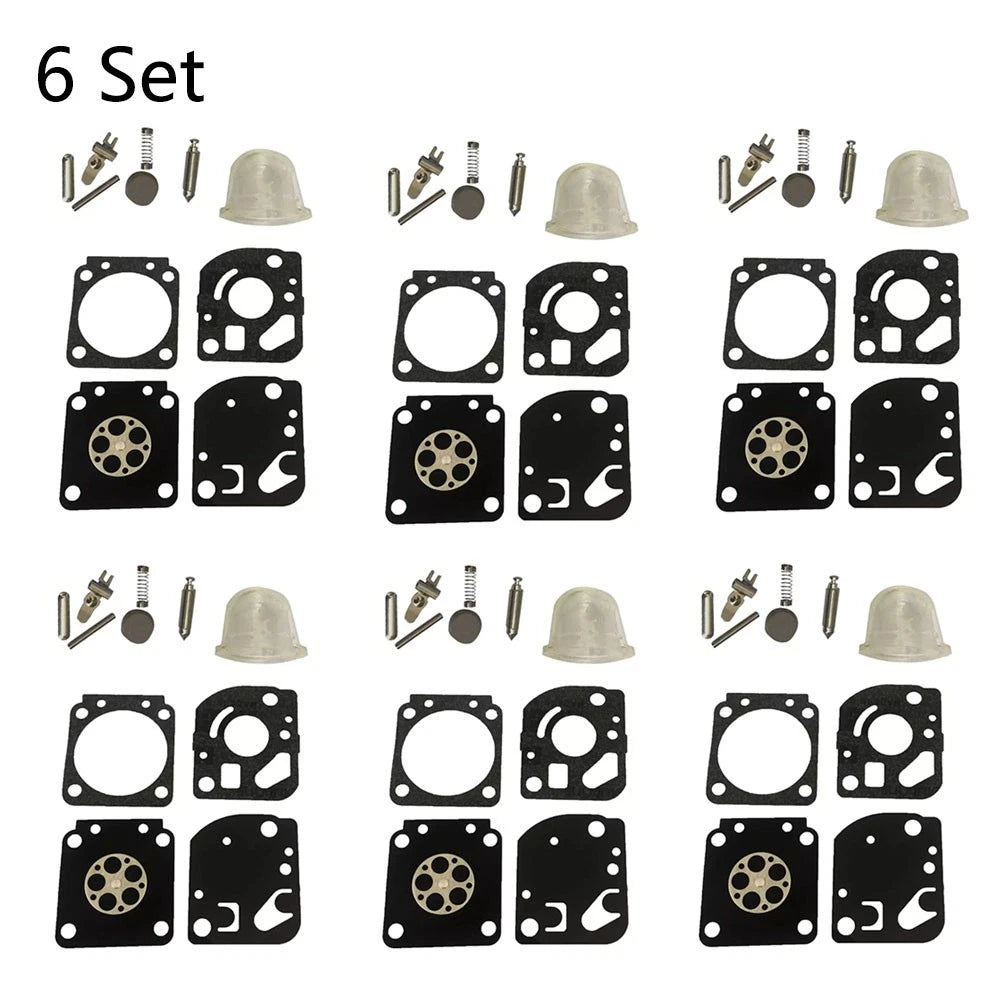 Set of 6 Carburetor Repair Kits for Zama RB-115 C1U-W18 C1U-W18A C1U-W24