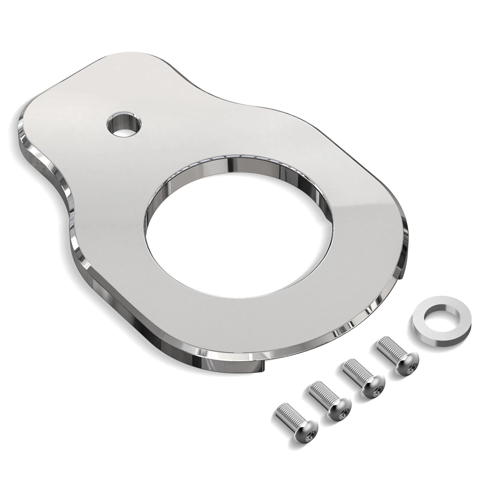 Chromed Ignition Switch Relocation Bracket for Harley Street Glide (2014–2023)