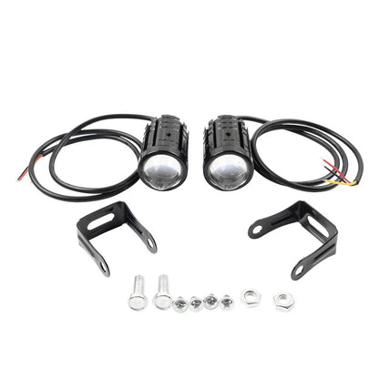 2X Headlight Fog Lamp for Motorcycle UTV ATV (Hi-Lo Beam, White)