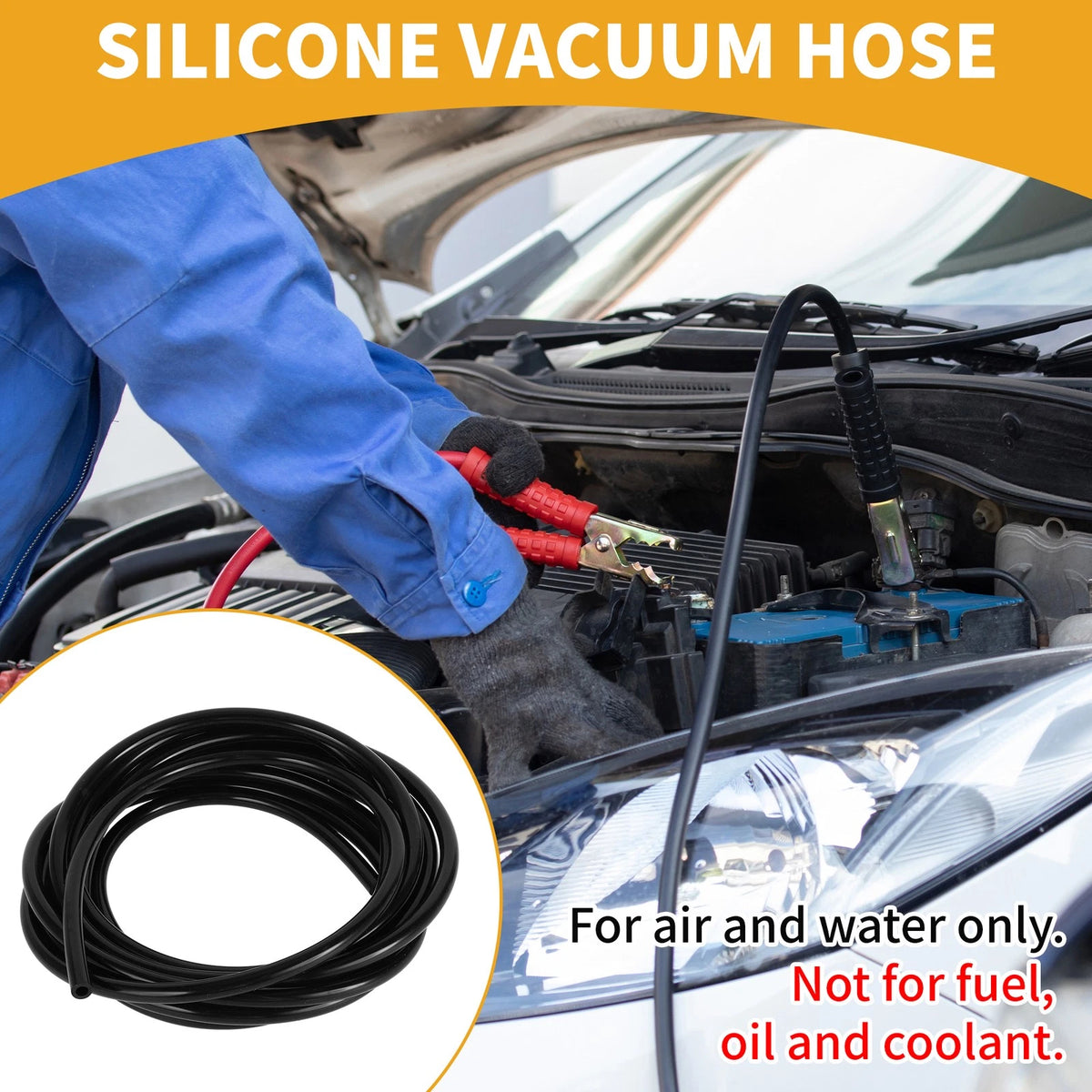 15FT 1/4" Silicone Vacuum Tubing Hose for Air and Water