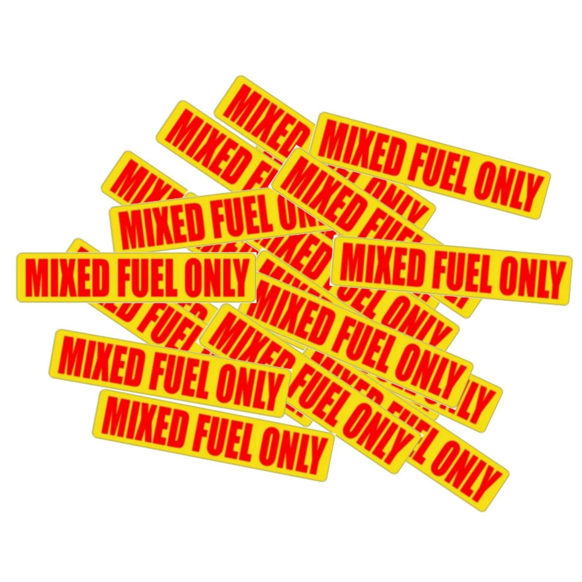 20 Mixed Fuel Only Warning Sticker 0.75" X 3.25" Size for Precise Identification