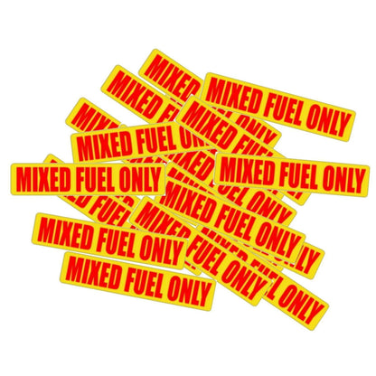 20 Mixed Fuel Only Warning Sticker 0.75" X 3.25" Size for Precise Identification