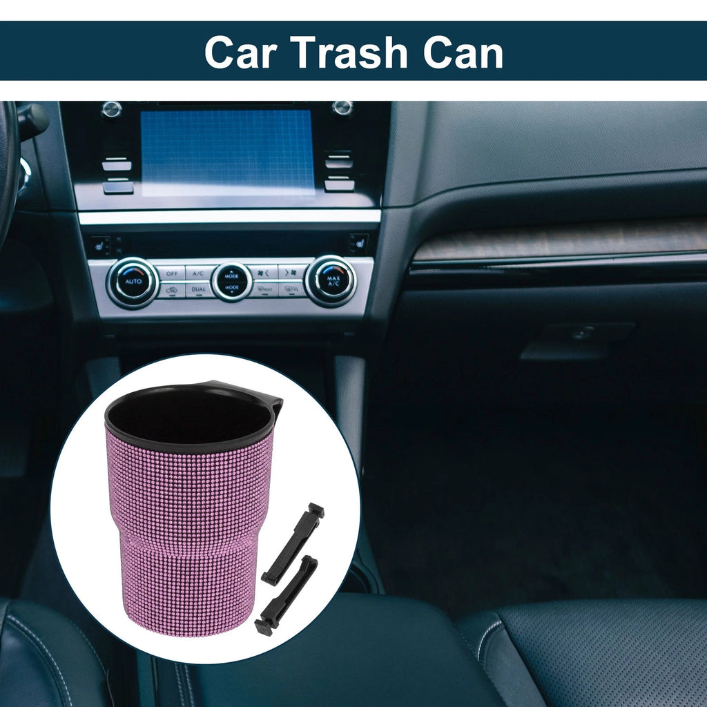 Car Trash Can for Universal Use (Portable, Seat Back, ABS, Pink)