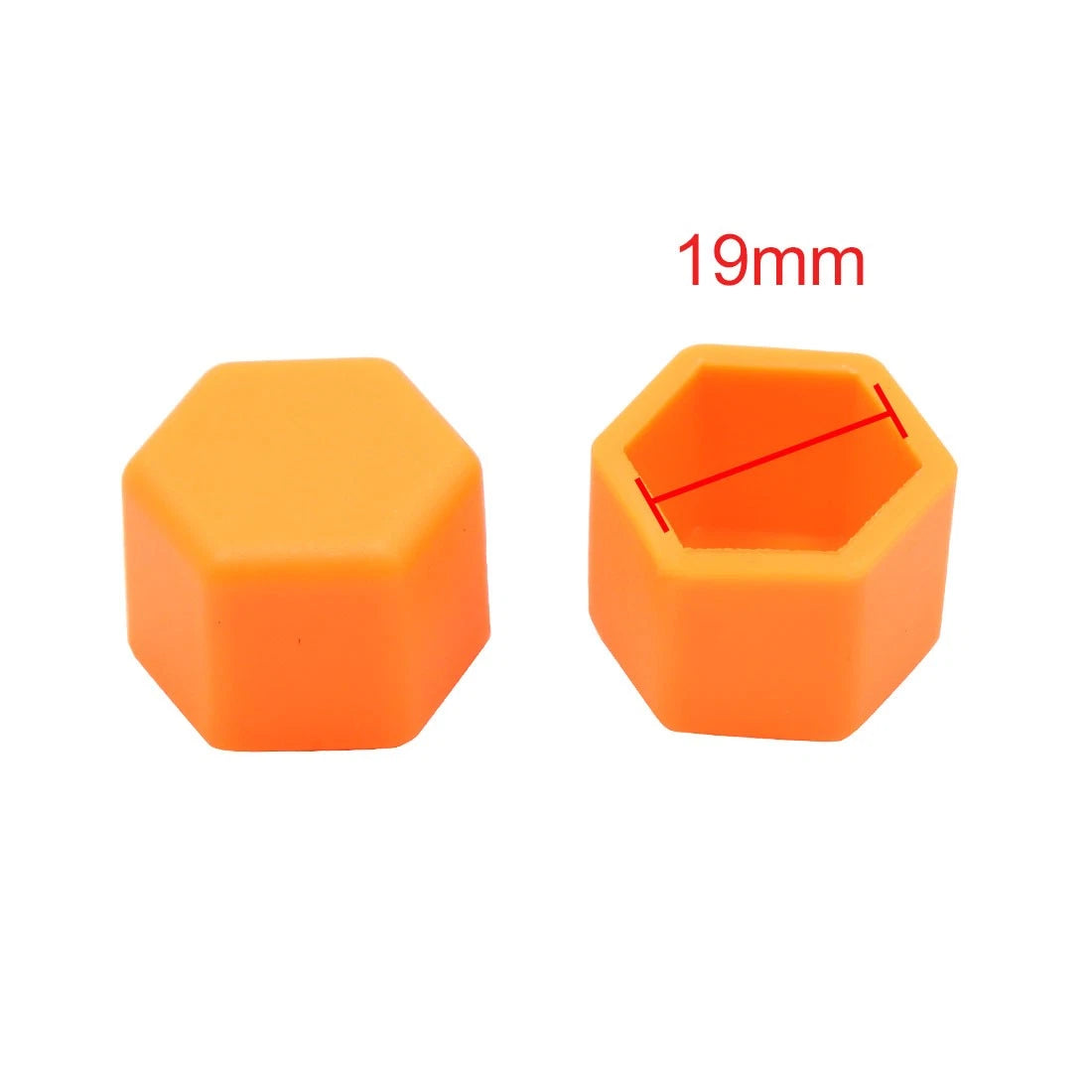 20pcs Orange 19mm Wheel Nut Lug Hub Cover Bolt Cap for Universal Vehicles