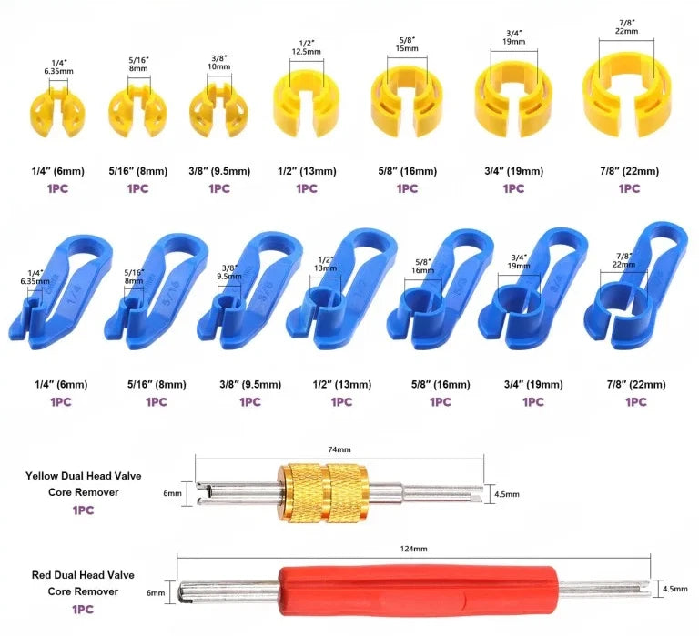 7-Piece Fuel Line Disconnect Tool Set for Automotive Use