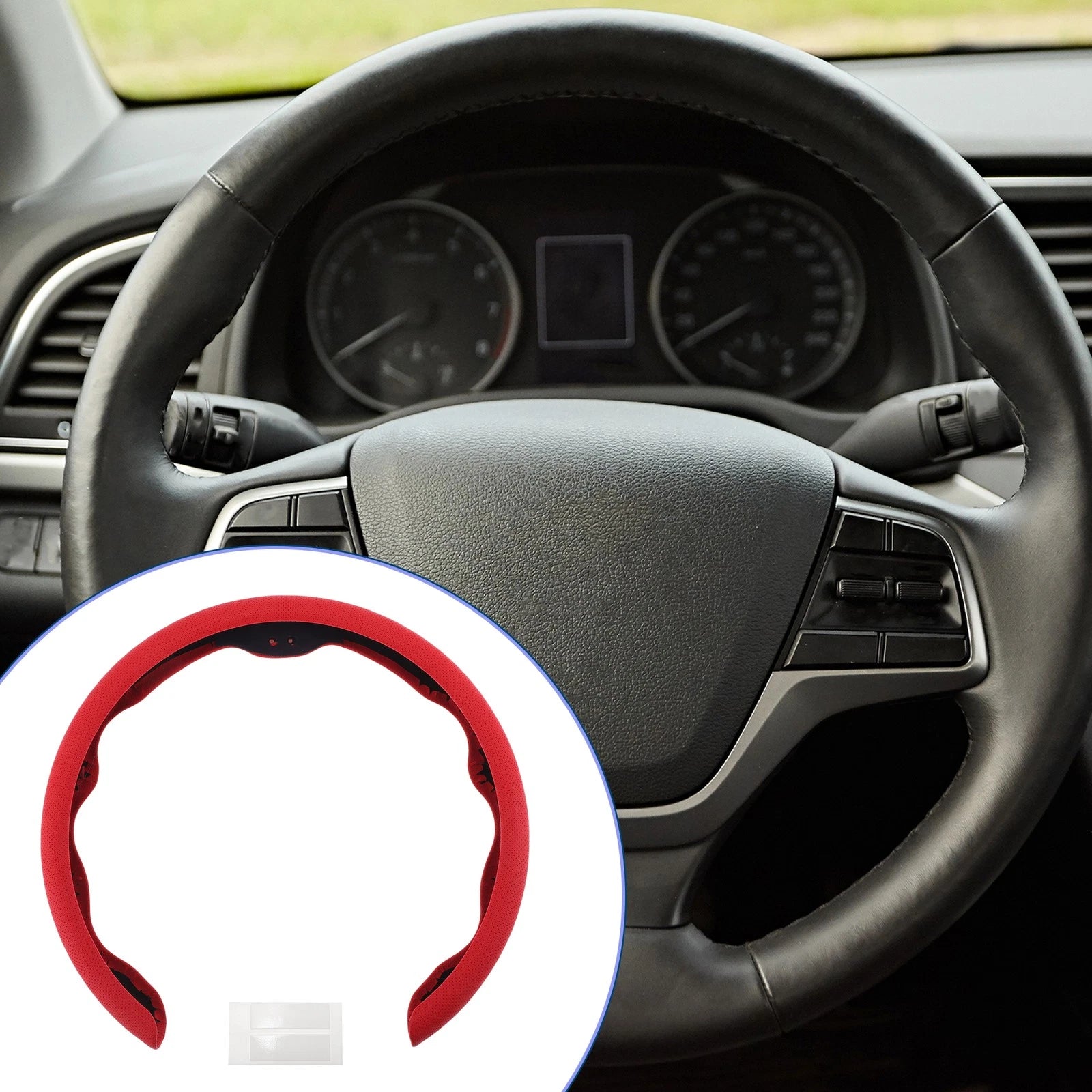 Steering Wheel Cover for Universal Fit (14.96", Red)
