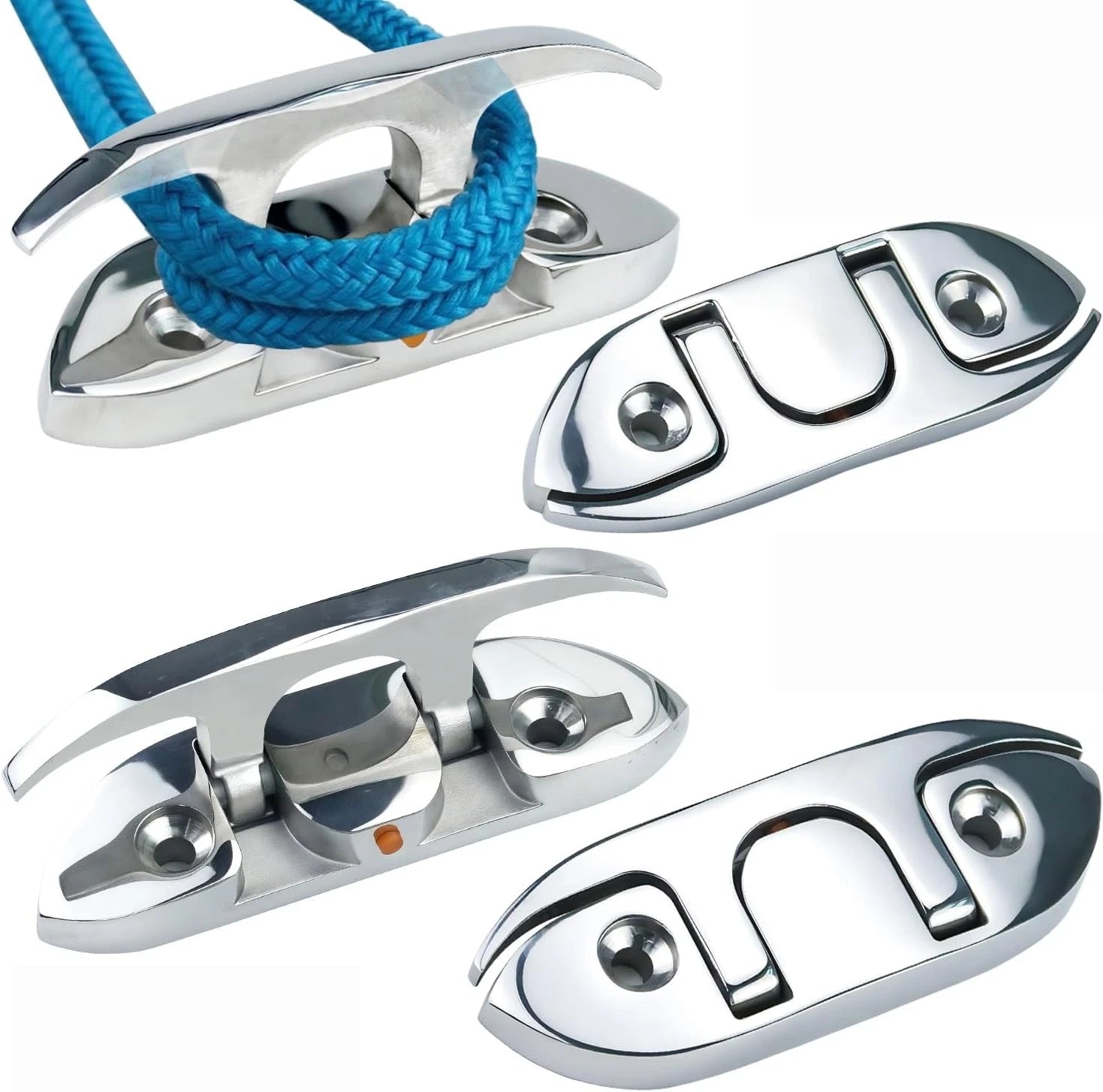 4Pcs Folding Cleat for Boat (316 Stainless Steel)