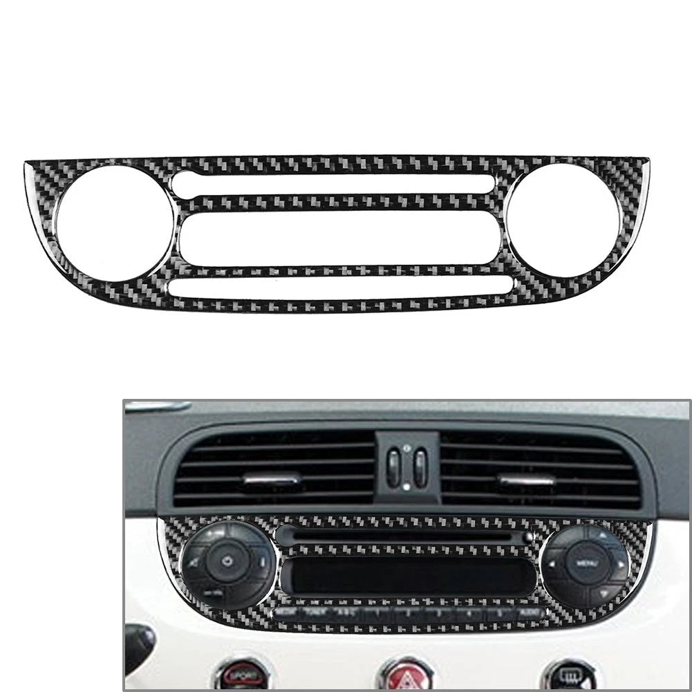 Radio CD Player Adjust Control Panel Cover for Fiat 500 (2012–2015) Black