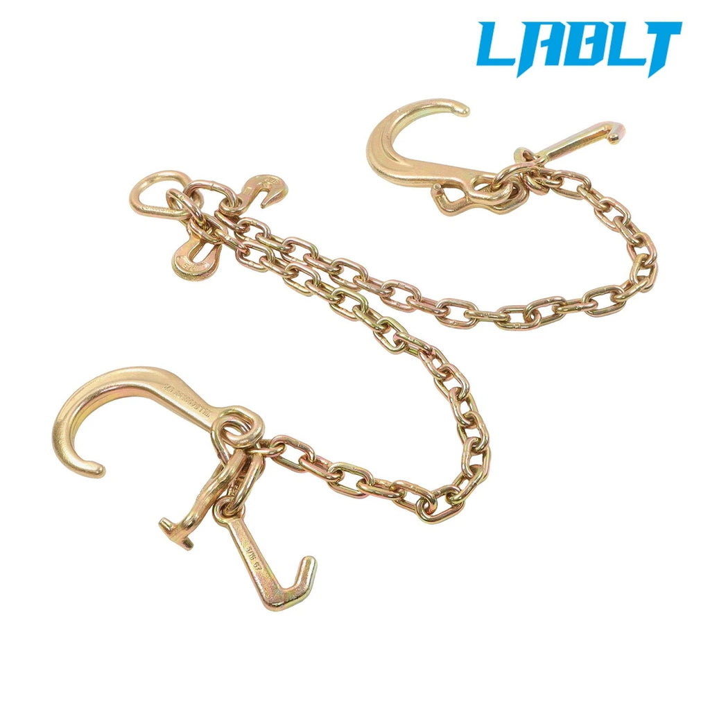 LABLT Chain 5/16"x2ft with RTJ Grab Hooks for Transport Logging (5400lbs)
