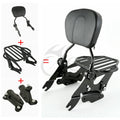 Backrest Pad Sissy Bar Rack & 4 Point Docking for Harley Touring (2009–2013)