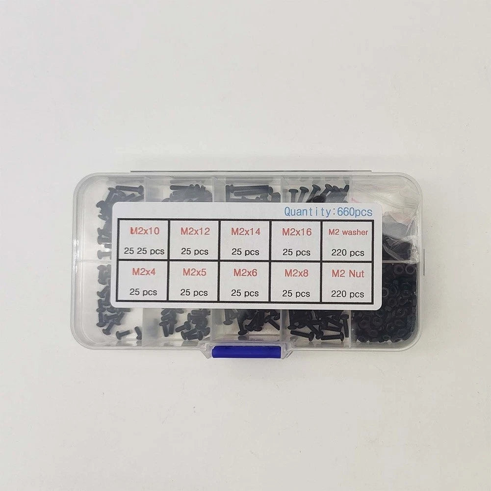 2mm Hex Socket Screws for Model Building - Wear Resistant Finish